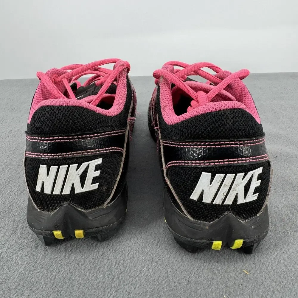 Nike Hyperdiamond Keystone GS Softball Cleats Pink Black Girls Size 4Y